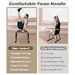 TABEKE Push Up Bar, 14'' High Steel Parallettes & Dip Bar with Full Coverage Foam Handle, Heavy-Duty Calisthenics Parallel Bars for L-Sit, Dips, Home Gym Strength Training Workout - Image 5