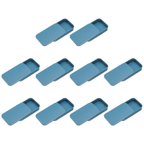 Image of uxcell 10Pcs Slide Top Tin Containers, Mini Metal Empty Tins Box with Sliding Lids, 3.1 inchx2 inchx0.6 inch Rectangular Storage Organizers for Lip Balm, Solid Perfume, Small Items, Blue