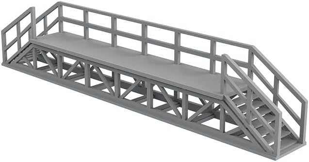 XJT48032A 1/48 O Scale Miniature Factory Building Military Car Railroad Track Accessory Props Diorama Scenery Locomotive Factory Maintenance Ladder