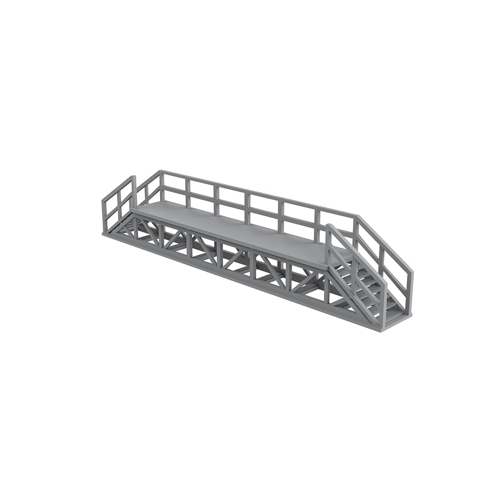 XJT48032A 1/48 O Scale Miniature Factory Building Military Car Railroad Track Accessory Props Diorama Scenery Locomotive Factory Maintenance Ladder