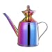 Olive Oil Can Dispenser Drizzler Cruet 18/8 Stainless Steel Kitchen Cooking Oil Jar Storage Container Canister Pourer with Drip Free Spout 0.5 Quart/17 Oz Rainbow Mirror Finish