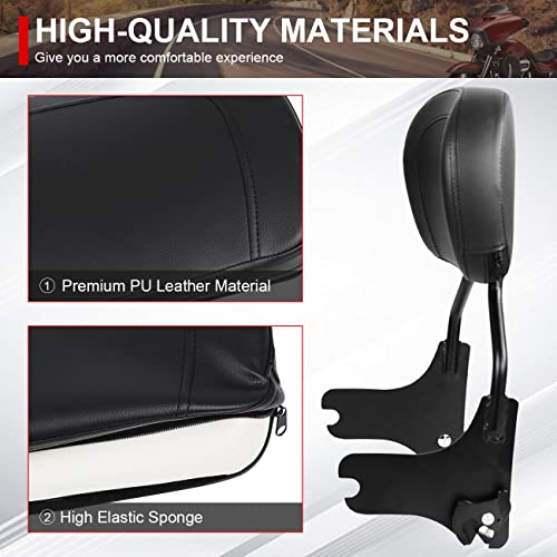 Aufer Detachable Backrest Sissy Bar Upright Passenger Backrest With Back Rest Pad Compatible With For Touring Road King Street Glide Electra Glide Flhr Flhx Flht Fltr 1997-2008（Black） #TOP1