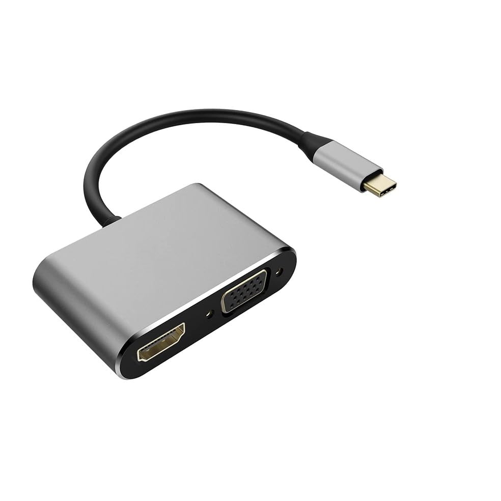 Adaptador USB-C a HDMI y VGA evita la falta de puertos en portátiles conectando pantallas