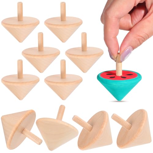 IMIKEYA 12pcs Wooden Gyro Toys Hand-Painted Rotated Gyro Kids Toys for Creative Play and Coordination Development