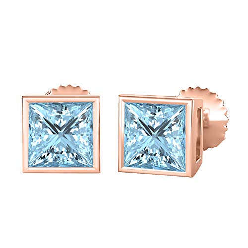 Princesse bleu aigue-marine synthétique bague femme argent sterling véritable bijoux