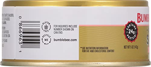 Image of Bumble Bee Prime Atlantic Salmon, 5 oz Easy Open Cans (Pack of 12) - Premium Salmon - 24g Protein per Serving - Gluten Free & Kosher