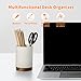 Officepal Pen Holder for Desk, Ceramic Pencil Organizer & Makeup Brush Holder, Office Decor and Desk Accessories，Perfect Office Organization,Teacher Supplies (White, Set / 1)