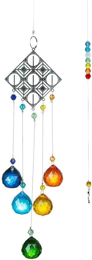 Crystal Chakra Ball Suncatcher – Hanging Prism Window Ornament, Rainbow Maker for Home, Room, and Outdoor Decor