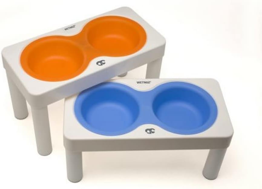 WETNoz Studio Duo Elevated Dual-Bowl Feeder, Tang, 12 Inches