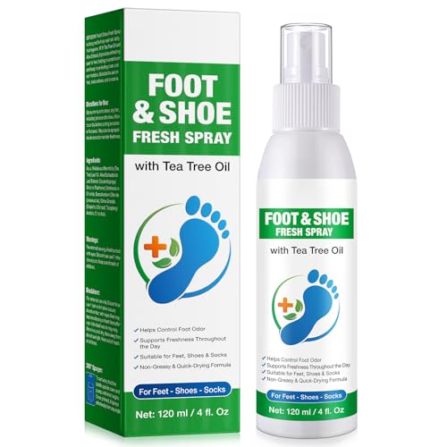 Foot Tea Tree Oil Spray - Odor Control & Itch Relief with Tea Tree Oil | 120ml (4oz) | Natural Foot Deodorizer for Fresh, Clean Feet.