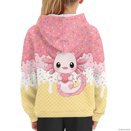 Image of Coloranimal Unisex Girls and Boys Long Sleeve Hoodies Hoody Athletic Pullover Sweatshirts Tops Age 6-16year