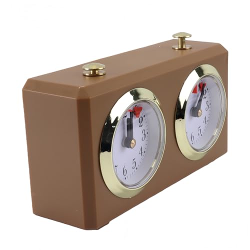 Reloj de ajedrez mecánico analógico Riven para Go y ajedrez chino con base amarilla 3