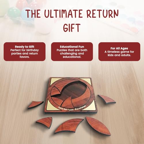 Image of Braintastic Wooden Puzzle Portable Pack of 8 Different Puzzle for Birthday Return Gifts Party Pack, Travel Board Game, Return Favors with Travel Pouch for All Age Group