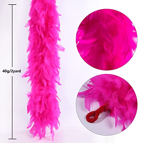 Tharaht B0B7QBQSXC Hot Pink Chandelle Turkey Feather Boa 2 Yards 40G thumb #2