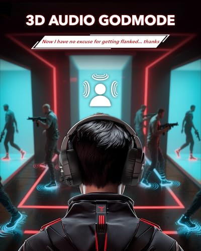 BINNUNE Wireless Gaming Headset with 2.4GHz for PS5, PS4, PC, Switch, FPS Gamers, 120Hrs+ Bluetooth 5.3 Gaming Headsets with Noise Canceling Mic, 50MM Headphones for Laptop, Mobile, Mac - Image 4