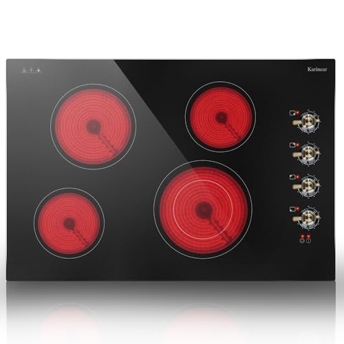Karinear 30 Inch Electric Cooktop with Knob