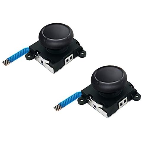 Jeylly Original 3D Analog Joystick Joy-Con Replacement Left/Right Repair Kit Thumb Sticks Sensor with 4 “Y” Screws for Nintendo Switch Joycon Controller and Switch Lite Console - 2 Pack Black Cover