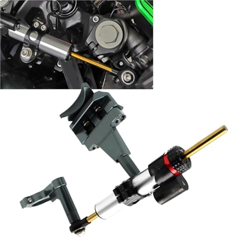 Fixation amortisseur direction réglable moto Kawasaki Ninja 400 support gris épuré