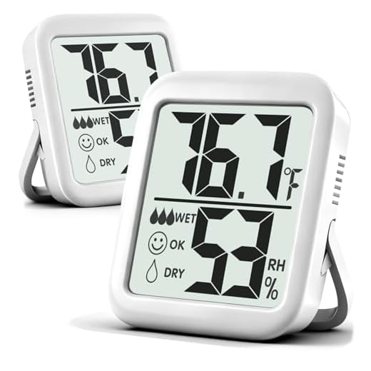 Humidity Gauge, 2 Pack Max Indoor Thermometer Hygrometer Humidity Meter Temperature and Humidity Monitor with Dual Sensors for Bed Room, Pet Reptile, Plant, Greenhouse, Basement, Humidor, Guitar