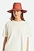 Brixton Women's Joanna Wide-Brim Straw Fedora Hat, Phoenix Orange, Medium
