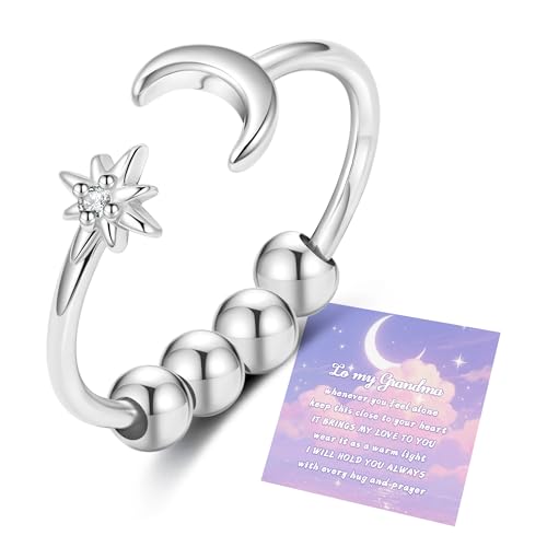 Bague anti-anxiété pour femmes avec carte inspirante : cadeau maman