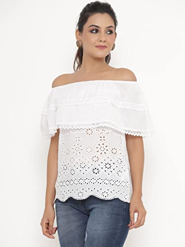 Image of Pure Cotton Schiffli Top