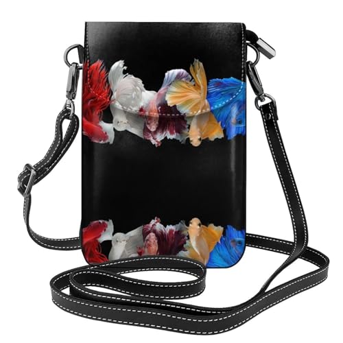 Sac à bandoulière à rabat en cuir coloré au design artistique unique