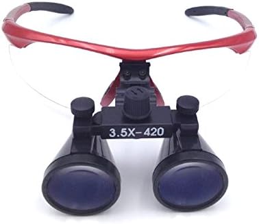 Miniatura 2 de NSKI Marco plástico de vidrio óptico de las lupas binocular DY-102 de 3.5X420m m con el antivaho rojo.