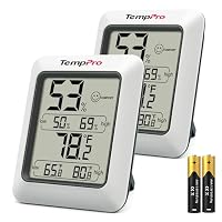 ThermoPro TP50-2 digitales Thermo-Hygrometer Innen Thermometer Hygrometer Temperatur und Luftfeuchtigkeitsmesser Klima Monitor 2er Set für Raumklimakontrolle Raumluftüerwachtung
