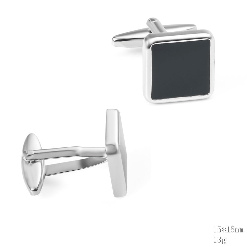 Gemelos for camisa francesa for hombre de metal esmaltados en gel con forma gota cuadrada