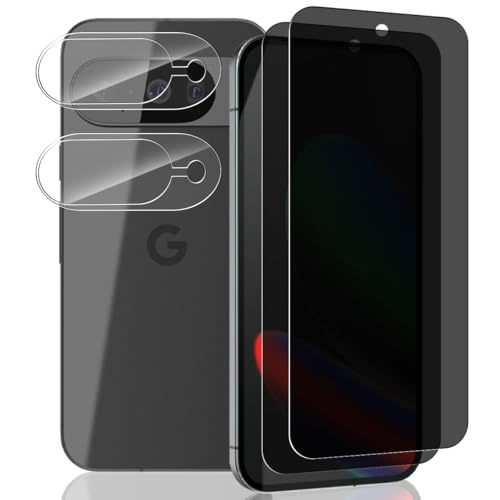 Yieehhow Protector Pantalla de Privacidad para Google Pixel 10, [2 Piezas] 9H Dureza Anti Espía Cristal Templado y [2 Piezas] Protector Cámara, Privacy Vidrio Película para Google Pixel 10