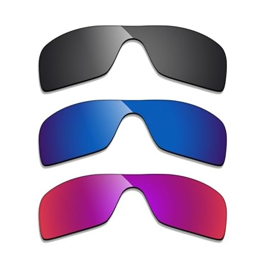 Alphax 3 pares de lentes polarizadas de substituição para óculos de sol Oakley Stunt Wing OO9519 - preto + água profunda + sol da meia-noite