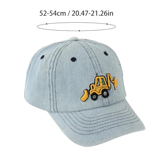 Toddler Sun Hat Cute Cartoon Truck Embroidered Baby Boys Girls Denim Baseball Caps Kids Spring Summer Hats2