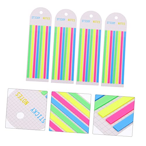 OUNONA 透明カラフル索引貼り付けストリップ冊 読書用半透明ページマーカー 蛍光色付箋タブ 学習 オフィス向け集中支援 注釈用便利文具