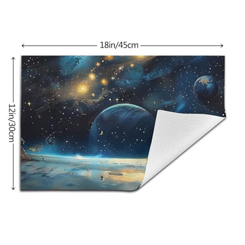 Set de table lavable et antidérapant imprimé espace pour protection de cuisine - 4