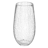 Matière : Verre Atmosphera Créateur d\'intérieur - Vase Bombe Craquelé \'Léon 27cm Transparent