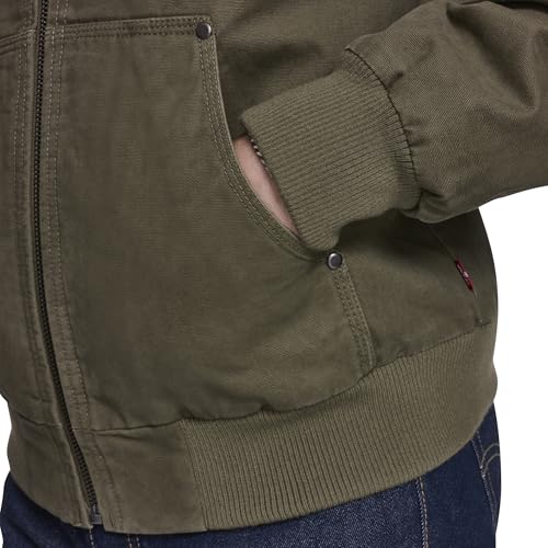 Image of Levi's Men's Workwear Cotton Canvas Hooded Bomber Jacket