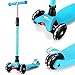 IMMEK Monopattino per Bambini a 3 Ruote - Monopattino 3 Ruote con Ruote Lampeggianti in LED,Manubrio Regolabile,Kids Scooter,Regalo per Bambini-Blu