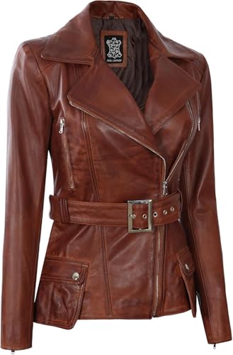 Image of Blingsoul Womens Real Leather Jacket - Asymmetrical Leather Jackets for Women