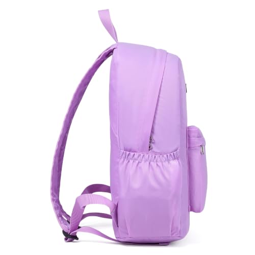 Image of AOTIAN Durable 17-Inch Water-Resistant Nylon Backpack - Lightweight Daypack for Men & Women, Perfect for Travel, Camping & Outdoor Adventures, Light Purple