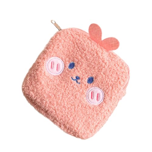 WATIIFUFU Bolsa Portátil Creativa para Compresas Higiene Femenina con Diseño de Conejo Rosa Mini Neceser Multifunción para Niñas y Mujeres Almacenamiento Compacto y Elegante para Escuela y