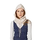 BA UNIQUE FASHION Unisex Sporty Snood Hat with drawstring Hood Scarf Neck Warmer Winter Balaclava Hood (Ivory)
