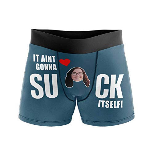 Custom Men's Funny Face I Love You Valentine's Day Boxer Shorts Novelty Briefs Underpants Printed with Photo