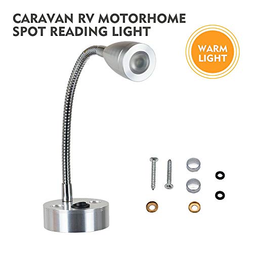 Luz de lectura LED 12V Riloer con interruptor y luz cálida para interior de caravanas 6