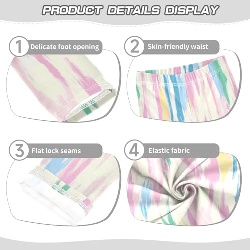 Abstract Striped Girls Leggings,Workout Leggings for Girls Toddler Athletic Leggings Size for 3-10T3