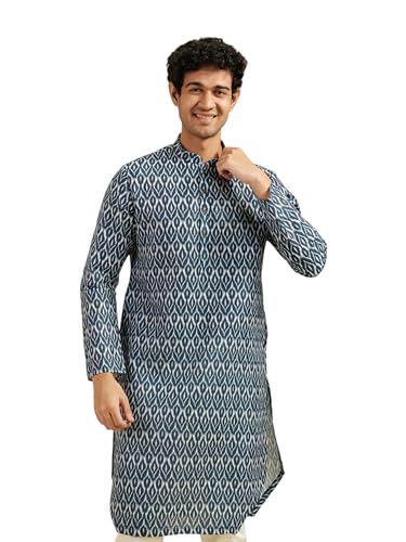 Image of DIWAS BY MANYAVAR Men's Cotton Blend Printed Kurta (1pc)