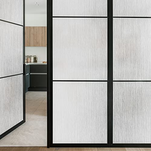 Raindrops Window Privacy Film Frosted Glass Window Film No Glue Static Cling Removable Bathroom Door Window Covering Uv Sun Blocking Home Tint Summer Frosting Stickers (Silver Silk, 35.4 X 78.7 In) #TOP2