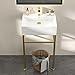 Dcolora Console Bathroom Sink Freestanding Glossy White Ceramic Basin With Gold Support Legs 24