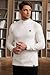 Herberton Mens 2025 Muscle Fit Sweater Soft Cold Weather Shirts Turtle Neck Regular Fit Solid Classic Warm Plain Comfortable Stretch Fleece-Lined Mock Neck Elegant Indoor Pullover White M