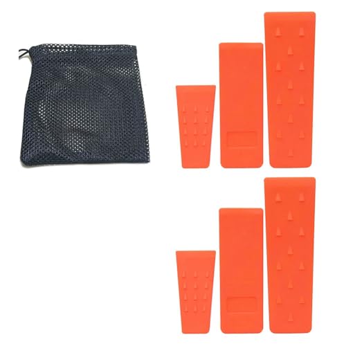 Sxmrmnx 6 cuñas de tala de árbol con picos para cortar árboles de forma segura, 2 cuñas de 10 pulgadas, 8 pulgadas y 6 pulgadas con bolsa de almacenamiento
